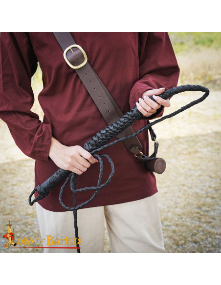 Medieval black leather whip... Medieval black leather whip...