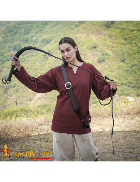 Medieval black leather whip... Medieval black leather whip...