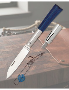 Albainox Pocket Knife with piston lock, blue stamina