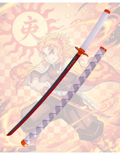 Decorative Rengoku Kyojuro Katana from Demon Slayer, with...