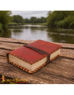 Medieval diary with leather cover and side binding