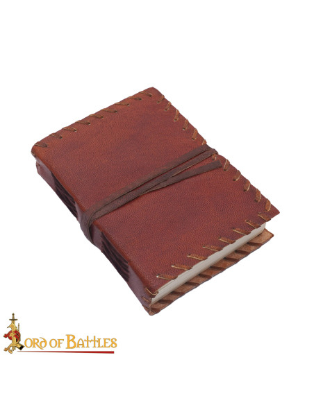 Medieval diary with leather cover and...