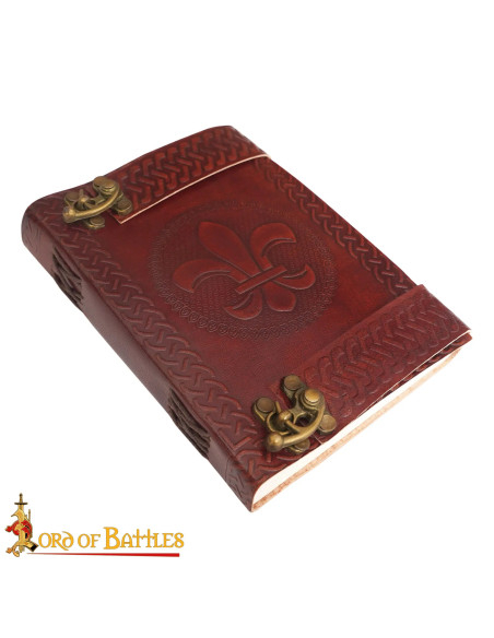 Medieval leather-bound diary with...
