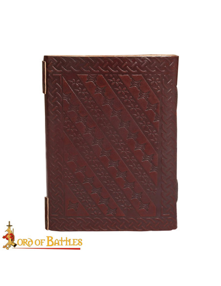 Medieval leather-bound diary with...