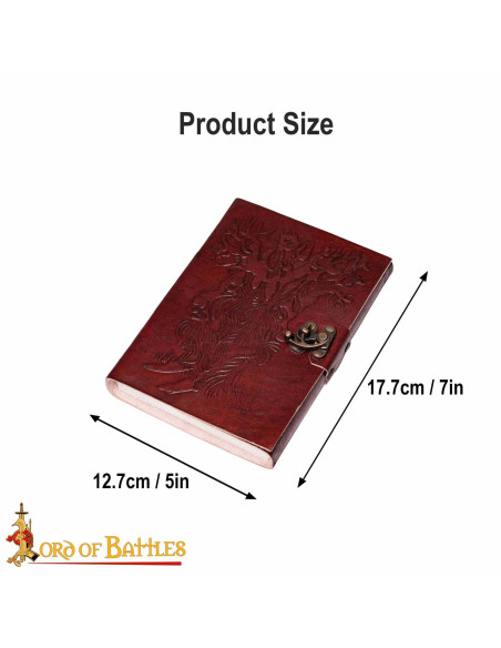 Medieval leather cover notebook with... Medieval leather cover notebook with...