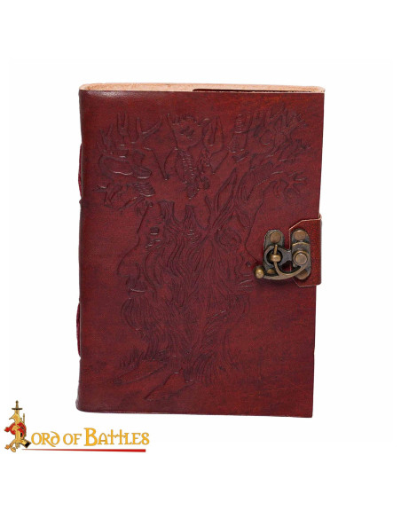 Medieval leather cover notebook with... Medieval leather cover notebook with...