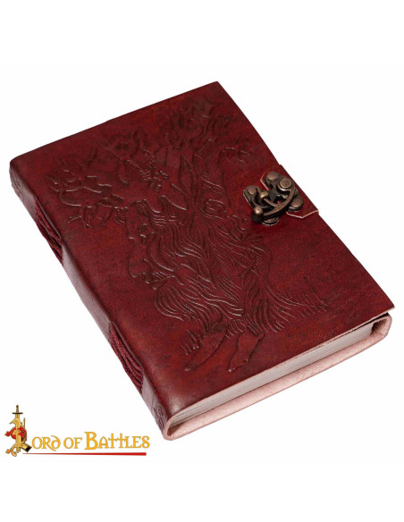 Medieval leather cover notebook with... Medieval leather cover notebook with...