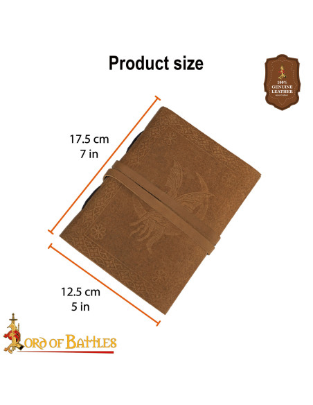 Medieval leather cover diary with... Medieval leather cover diary with...