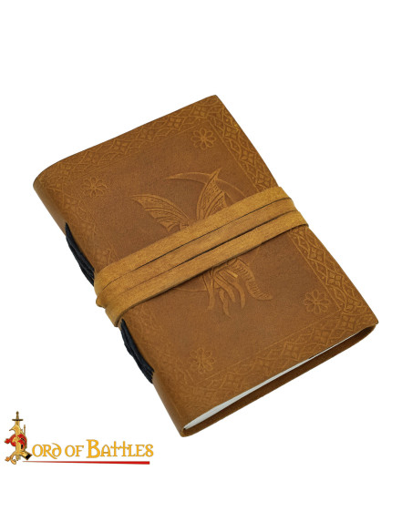 Medieval leather cover diary with... Medieval leather cover diary with...