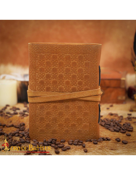 Medieval leather cover diary with... Medieval leather cover diary with...