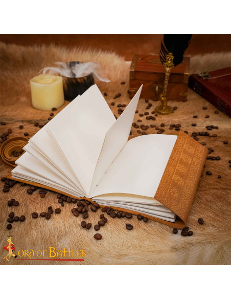 Medieval leather cover diary with... Medieval leather cover diary with...