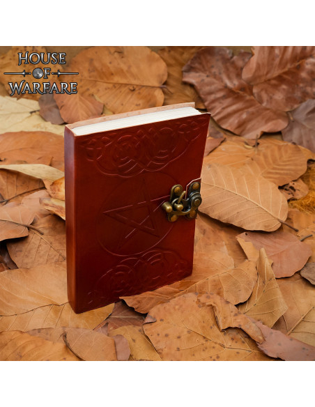 Medieval leather cover notebook with... Medieval leather cover notebook with...