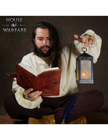 Medieval leather cover notebook with... Medieval leather cover notebook with...