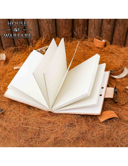 Medieval leather cover notebook with... Medieval leather cover notebook with...