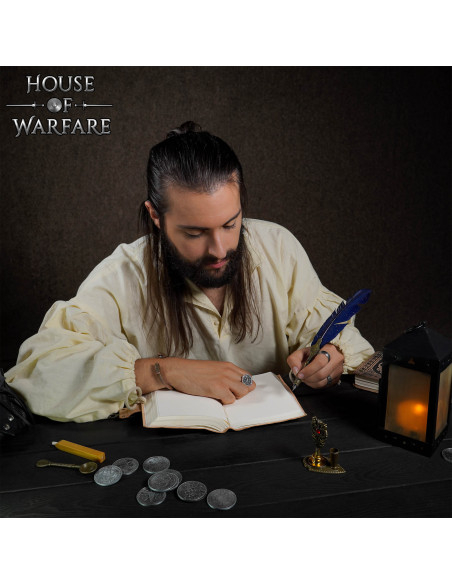 Medieval leather cover notebook with... Medieval leather cover notebook with...