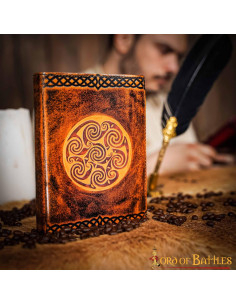 Medieval leather cover notebook Celtic knot design