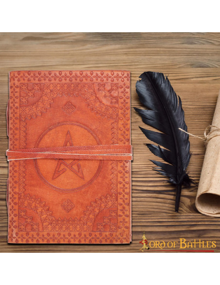 Medieval leather cover notebook with...