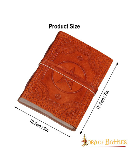 Medieval leather cover notebook with...