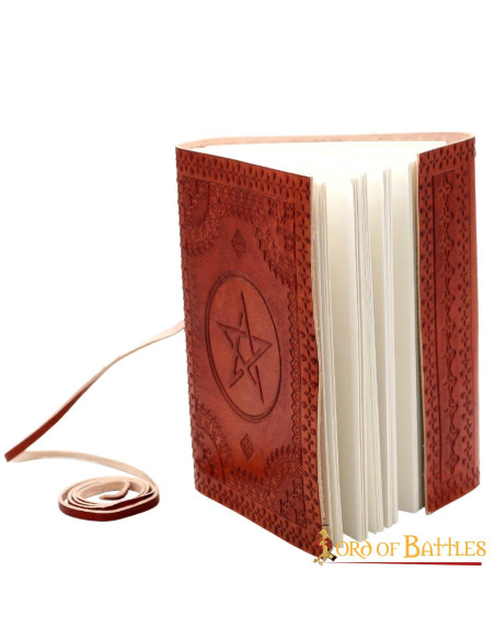 Medieval leather cover notebook with...