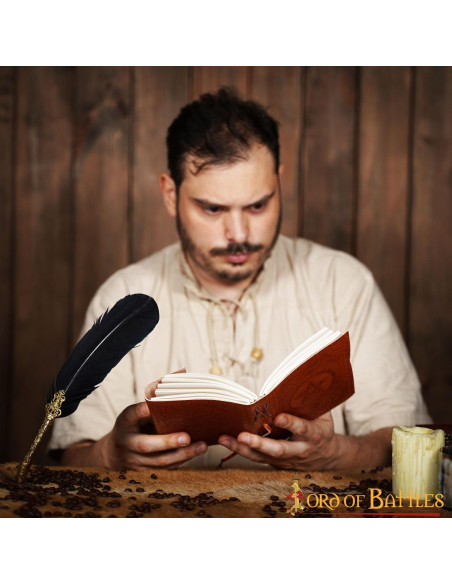 Medieval leather cover notebook with...