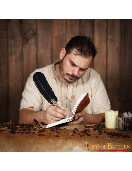 Medieval leather cover notebook with...