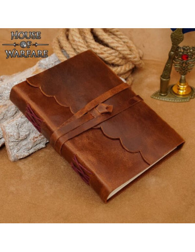 Medieval diary with leather cover and cord closure