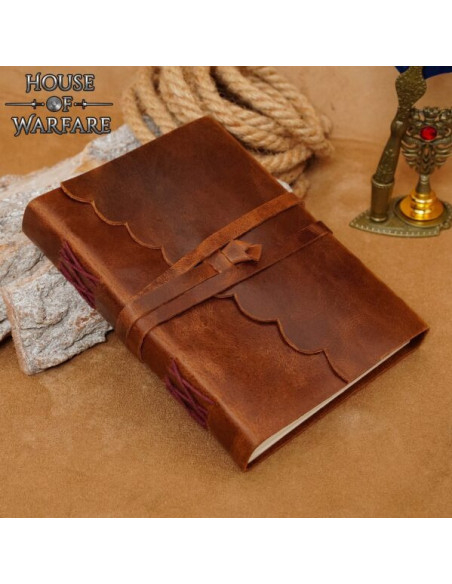 Medieval diary with leather cover and... Medieval diary with leather cover and...