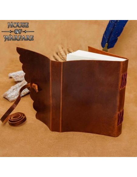 Medieval diary with leather cover and... Medieval diary with leather cover and...