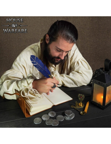 Medieval diary with leather cover and... Medieval diary with leather cover and...