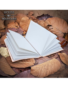 Medieval diary with leather cover, strap closure, dragon... 2