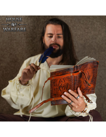 Medieval diary with leather cover,...