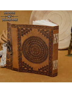 Medieval Diary with Leather Cover and Embossed Floral Design