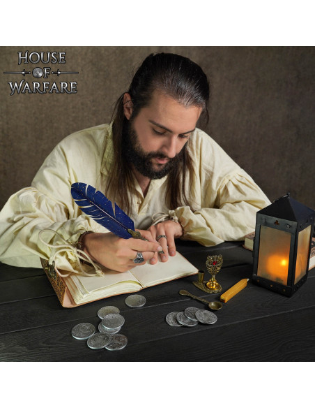 Medieval Diary with Leather Cover and...