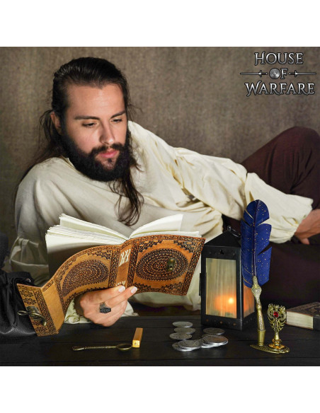 Medieval Diary with Leather Cover and...