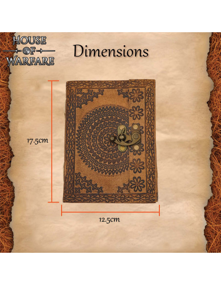 Medieval Diary with Leather Cover and...