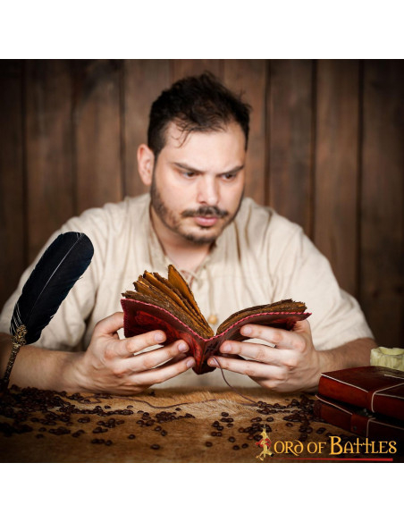 Medieval diary with leather cover,... Medieval diary with leather cover,...