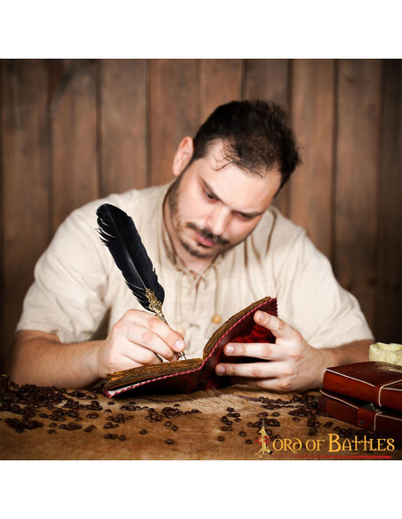 Medieval diary with leather cover,... Medieval diary with leather cover,...