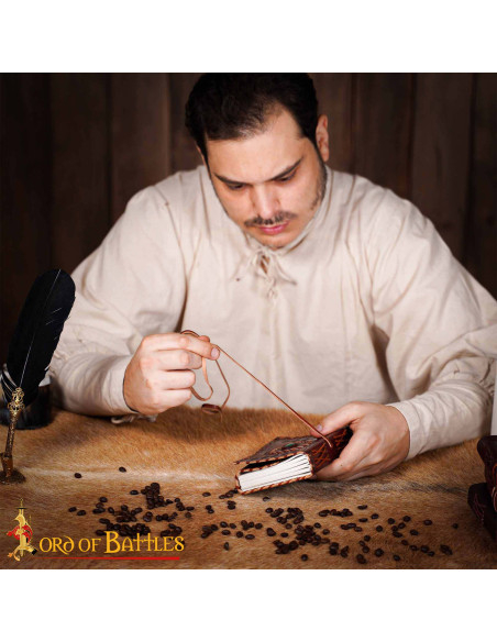 Medieval diary with leather cover and... Medieval diary with leather cover and...