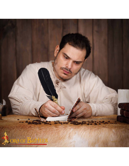 Medieval diary with leather cover and... Medieval diary with leather cover and...