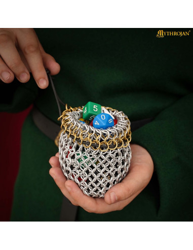 Lemur bag in aluminum chainmail with cord