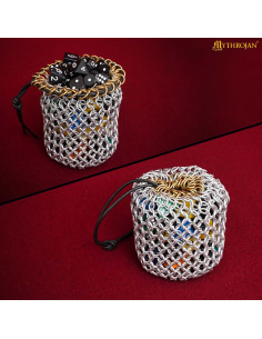 Lemur bag in aluminum chainmail with cord 2