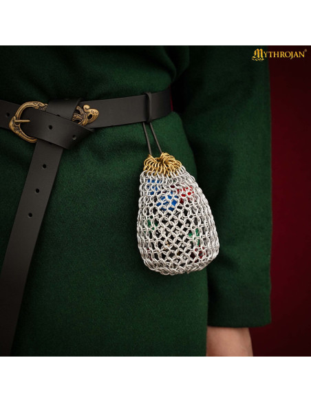 Lemur bag in aluminum chainmail with... Lemur bag in aluminum chainmail with...