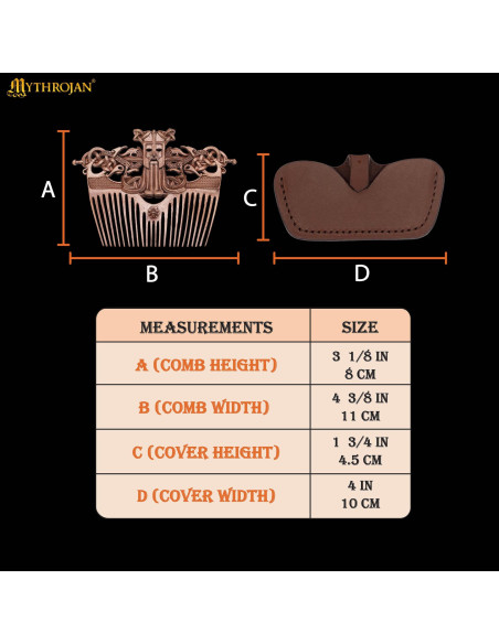 Viking comb in bronze with leather... Viking comb in bronze with leather...