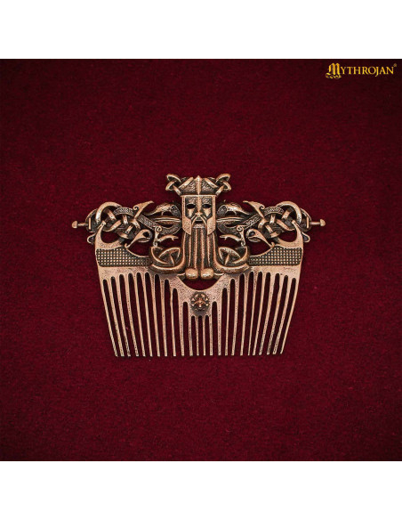 Bronze Viking comb with leather... Bronze Viking comb with leather...