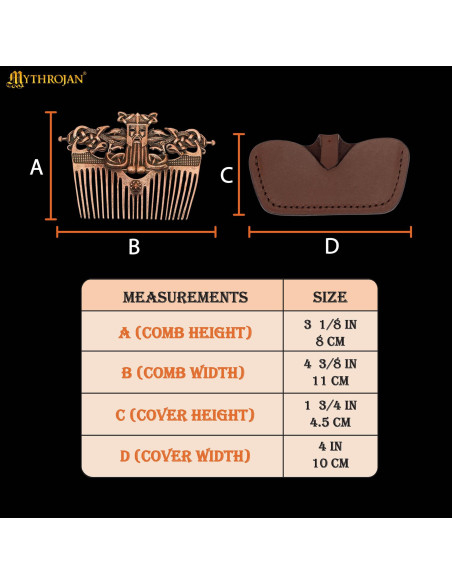 Bronze Viking comb with leather... Bronze Viking comb with leather...