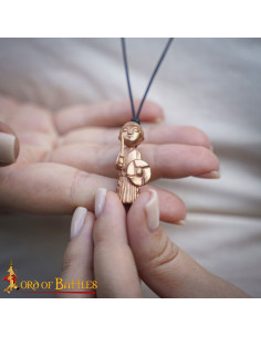Medieval Viking Pendant Valkyrie Lady in Bronze