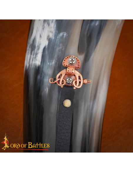 Authentic Medieval Horn with Brass... Authentic Medieval Horn with Brass...