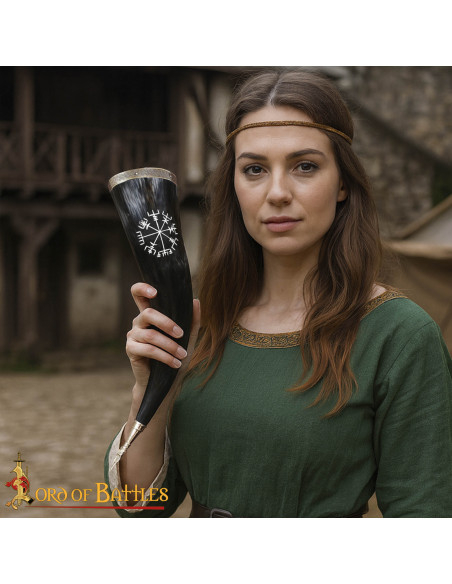 Viking drinking horn with Runa... Viking drinking horn with Runa...