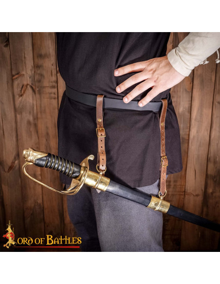 Belt sheath for hanging swords, brown... Belt sheath for hanging swords, brown...