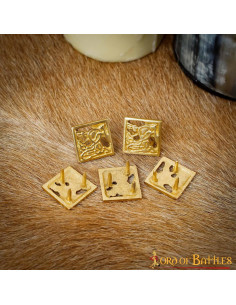 Set of 5 Viking brass belt embellishments